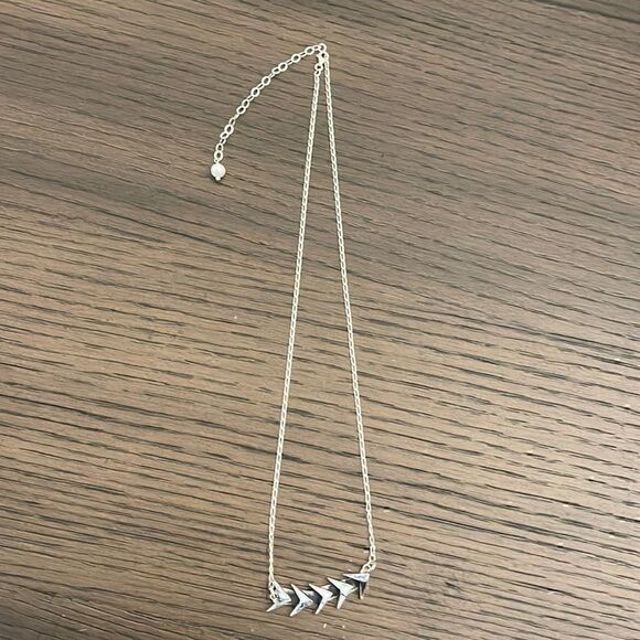 Howlite Chevron Necklace set in Sterling Silver and Sterling Silver Chain - Picture 4 of 5